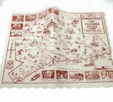 Mid Century Paper Placemat Connecticut The Nutmeg State VTG picture