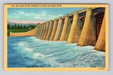 Portland OR-Oregon, Spillway Gates, Bonneville Dam, Antique, Vintage Postcard picture