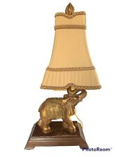 ELEPHANT TABLE LAMP W/Matching SHADE, TROPICAL BRONZE PAINTED, 21