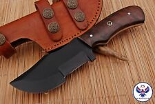 TRACKER 1095 CARBON STEEL TRACKER HUNTING KNIFE WITH WOOD HANDLE - ZS 82f picture