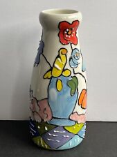 DEBBY CARMAN VASE Patchwork Purr 2002 Cats & Dogs & People Too COYNE'S COMPANY picture