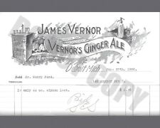 CIrca 1906 Vernors Ginger Ale Henry Ford Motor Detroit Bill Receipt 8x10 Photo picture