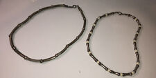 vintage lot of 2 silver copper beaded late 80’s 90’s necklaces Pair picture