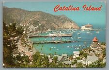 Catalina Island California Aerial View Avalon Yachts Chrome Postcard Posted 1968 picture