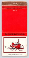 c1970s Early American Fire Engines Steam Wagon No1 Vintage Matchbook Cover picture