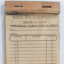 Walla Walla Washington Receipt Book 1940s Bell RC Radio Control Vintage A1207 picture