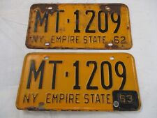 1962 1963 NY EMPIRE STATE LICENSE PLATES picture