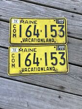 Maine 1972 /1973 Commercial Pair License Plates picture
