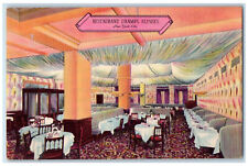 c1950's Dining Room Restaurant Champs Elysees New York City New York NY Postcard picture
