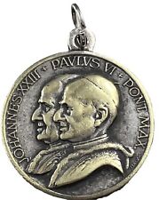 Vintage Catholic Pope Johannes XIII & Paulus VI Religious Medal Italy picture