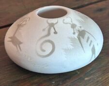 VINTAGE NAVAJO PETROGLYPH POTTERY...SIGNED BY M. RED HORSE picture