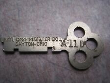 antique national cash register lock flat steel key # a 11 d steampunk jewelry  picture
