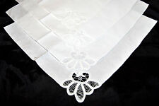  VINTAGE HANDMADE LACE 4 NAPKINS SET WHITE NEW  picture