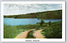 Hancock Wisconsin Novelty & Scenic Views Lake & Dirt Road Vintage Postcard picture