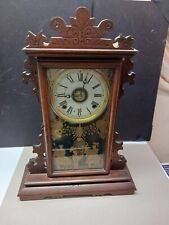 VINTAGE MECHANICAL KITCHEN CLOCK, RINGS ON HOUR, HALF HOUR, HAS ALARM picture