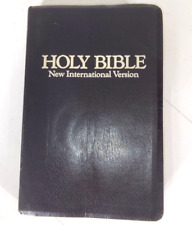 Holy Bible New International Version Black Simulated Leather 1984 Preowned picture
