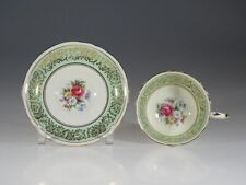 English Paragon Pastel Green Floral Spary Tea Cup & Saucer c. 1939 picture