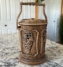 Vintage 1960s Brentwood Wooden Grapes and Leaves Ice Bucket picture
