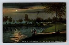 Evanston IL-Illinois, View In Lake Front Park, Antique, Vintage c1915 Postcard picture