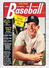 1964 Mickey Mantle Street and Smith's Baseball Yearbook Cover metal tin sign picture