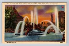 Philadelphia PA-Pennsylvania, Scenic Fountain, Vintage Postcard picture