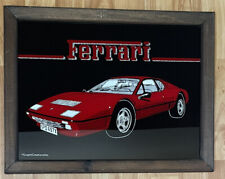 Ferrari Glass Art Framed Red Sports Car Vintage Rare Man Cave Graphic Creations picture