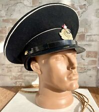 Soviet Navy  Visor Cap 56 cm  Commander Hat Woolen Black USSR 1980’s picture