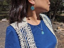Turquoise Native American Necklace Earrings Set Handcrafted Southwestern Jewelry picture