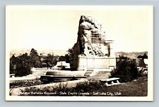 RPPC Salt Lake City UT-Utah, Mormon Battalion Monument, Real Photo Postcard picture