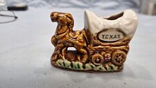 TEXAS Horse Covered Wagon Toothpick Holder Ceramic Souvenir Figurine  picture
