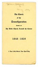 Church Of the Transfiguration New York City NY 1848-1929 Vintage Booklet c1931 picture