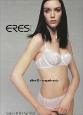 ERES Lingerie 1-Page PRINT AD 1999 HANNELORE KNUTS woman in sheer bra & panties picture