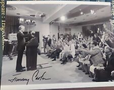 President Jimmy Carter Press Conference Signed Full Signature 8x10 Photo picture