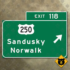 Ohio Turnpike Sandusky Norwalk US 250 exit 118 highway freeway road sign 14x10 picture