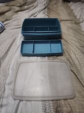 Tupperware Tuppercraft Blue Organizer 767-2 Makes A Great Money Box Stained Lid picture