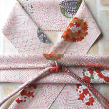 Japan kimono Haneri  Obiage Obijime set of 3 pink flower pattern picture