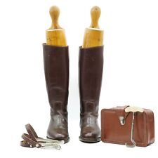 Vtg. R.C.M.P Authentic Issue Boots, Long Shank Spurs, Boot Hook & Kit Bag picture