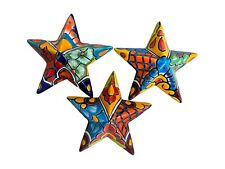 Talavera Star (3) Mexican Pottery Folk Art Multicolor Ceramic Home Decor 6.5” picture