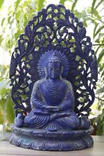 14 Inches Lapis Buddha Statue Figurine Hand Carved Home Decor Sculpture Idol picture