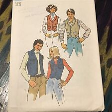 Vintage 1970s Simplicity 7285 Men’s Unlined Vest Sewing Pattern 42-44 L UNCUT picture