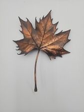 Vintage casted copper maple leaf wall hanging w/ hook picture