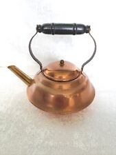 Vintage Coppercraft Guild Copper Teapot W/Brass Spout & Wooden Handle picture