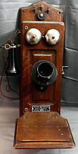 Early Antique Kellog Hand Crank Wall Telephone Phone All Original Parts picture