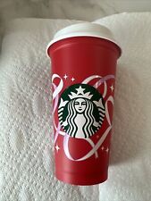 Starbucks 2021 Holiday Reusable Hot Red Cup White Bow Ribbon Print Grande (16oz) picture