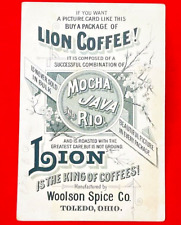 Antique EASTER Victorian Trading Card Advertising Woolson Spice Lion Coffee Dove picture