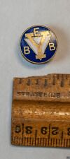 Vintage B E B Y Lapel Pin Whitehead & Hoag YMCA Gold Tone Blue Enamel picture