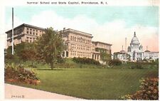 Postcard RI Providence Normal School & State Capitol 1923 Vintage PC e9660 picture