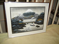 Japanese Chinese Painting On Fabric Signed Man In Boat Mountain View picture
