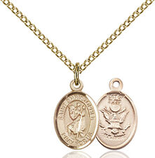 Small Gold Filled St Christopher Coast Guard Military Catholic Medal Necklace picture