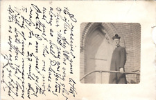 Postcard Religous Man in front of Church Door - Posted 1911 Alexandria LA picture